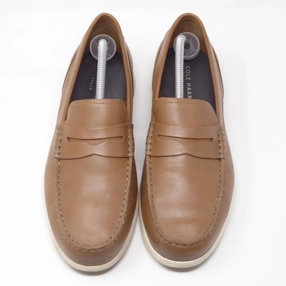 Cole Haan Mens Grand Atlantic Plain Loafers Brown Leather C36002 Size 10.5M